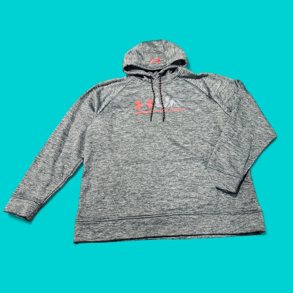 Gray Neon Orange Cold Gear Loose Fit Under Armour Storm Hoodie Men's XL